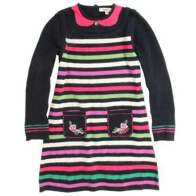 Robe Fille Melijoe - Robe rayée en maille Kenzo Kids Multicolore
