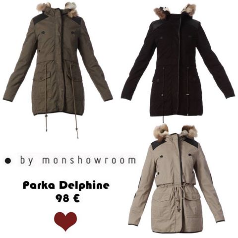 Manteau 3/4 avec finitions en simili cuir Delphine Noir By Monshowroom