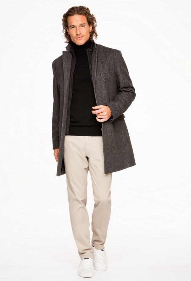 Manteau avec doublure amovible en laine avec chevrons Eden Park