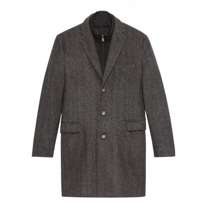Manteau avec doublure amovible en laine avec chevrons Eden Park pour Homme