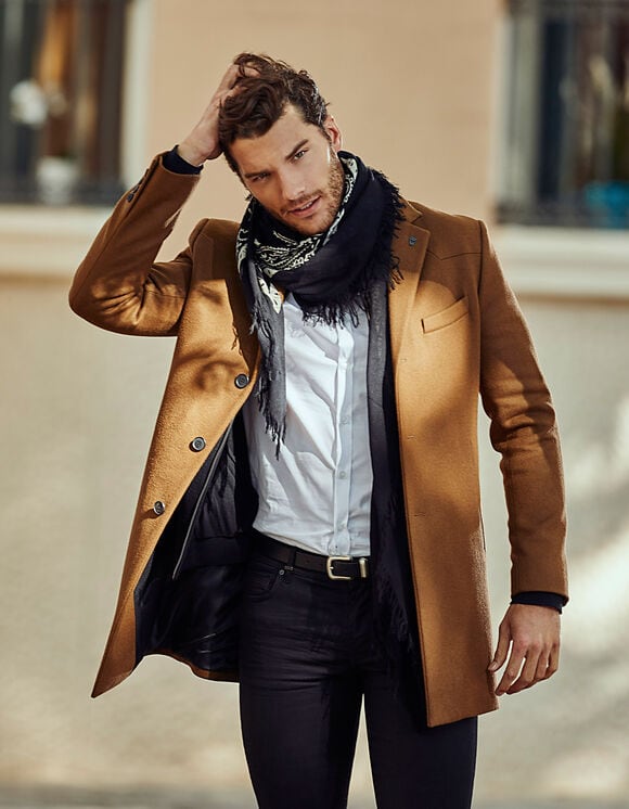 Manteau Camel à pin's IKKS Men pour Homme