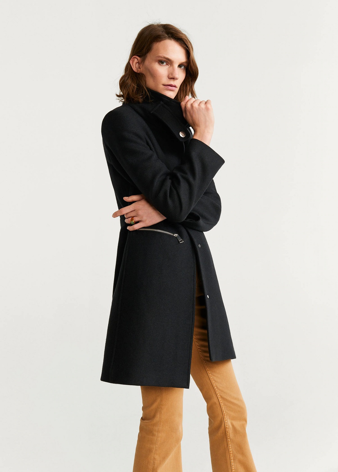 manteau droit femme mango