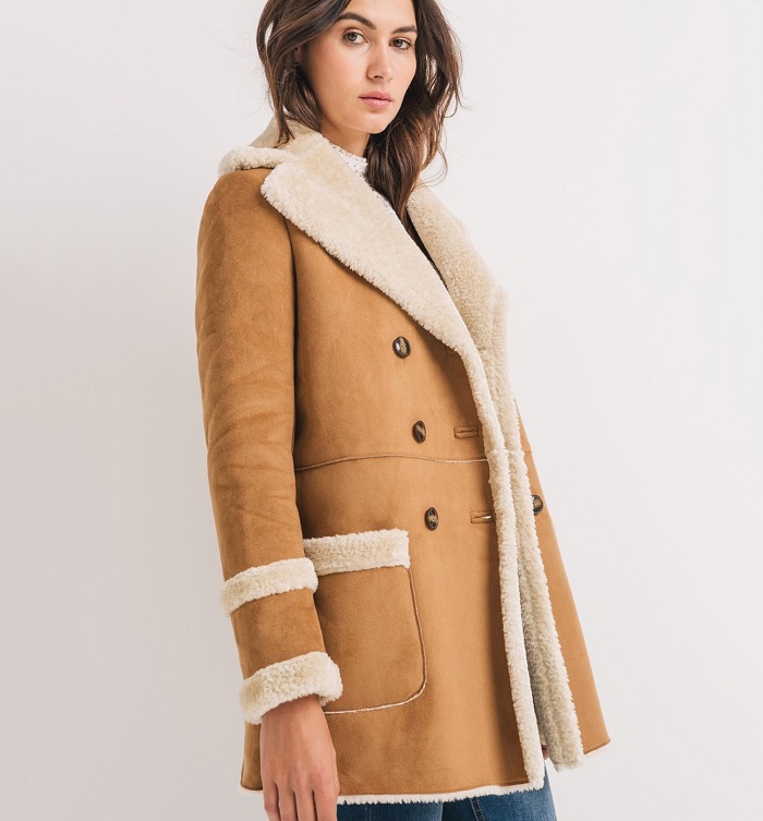 Manteau fausse fourrure Promod Caramel Manteau Femme Promod