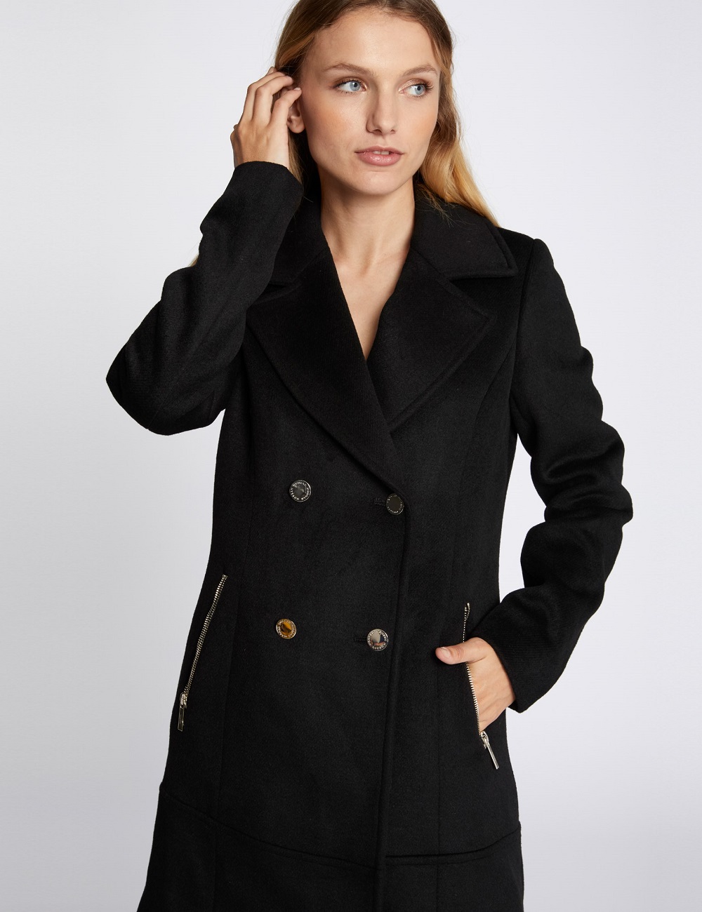 Manteau long cintré double boutonnage Morgan