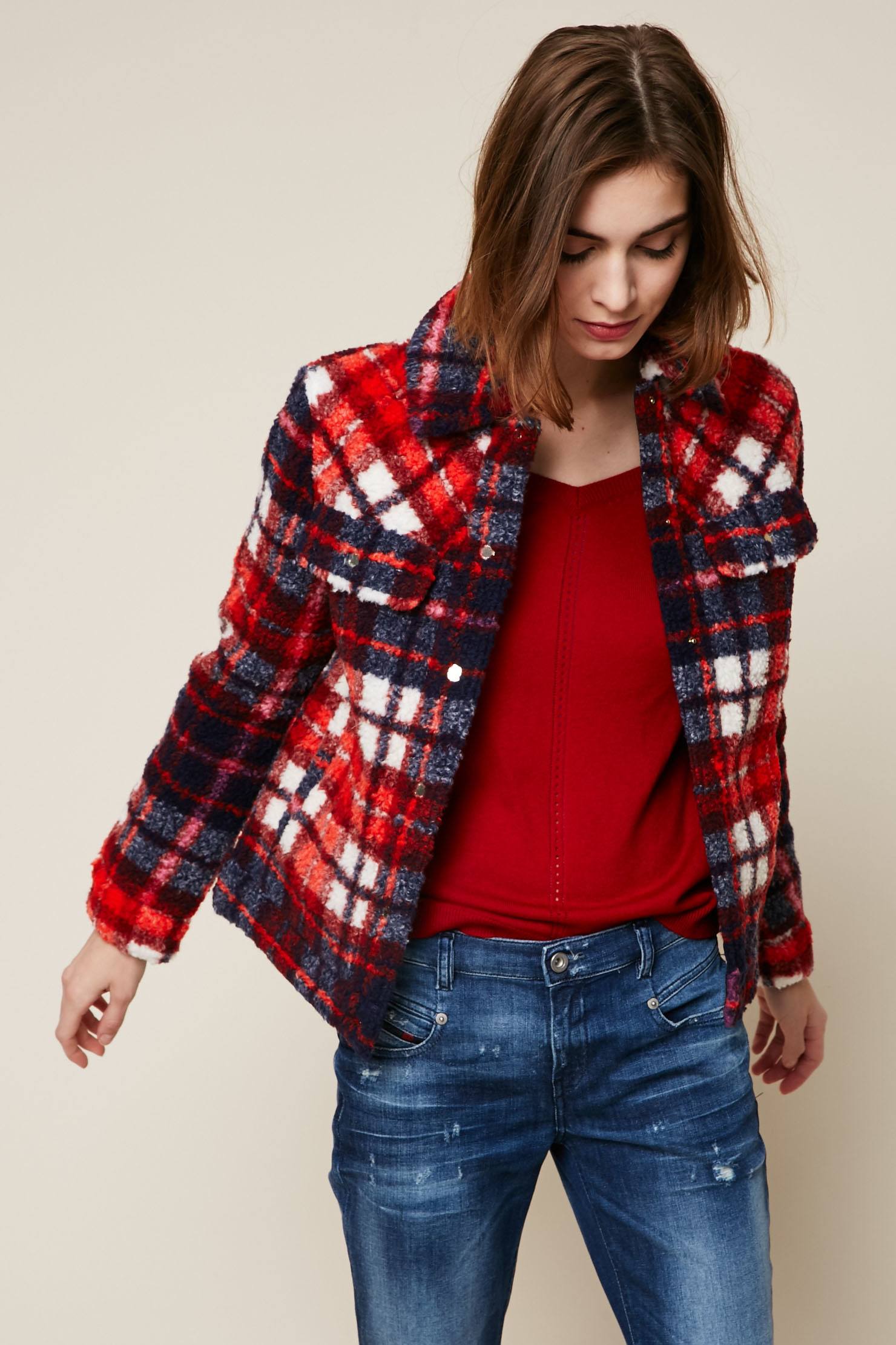 manteau femme en tartan