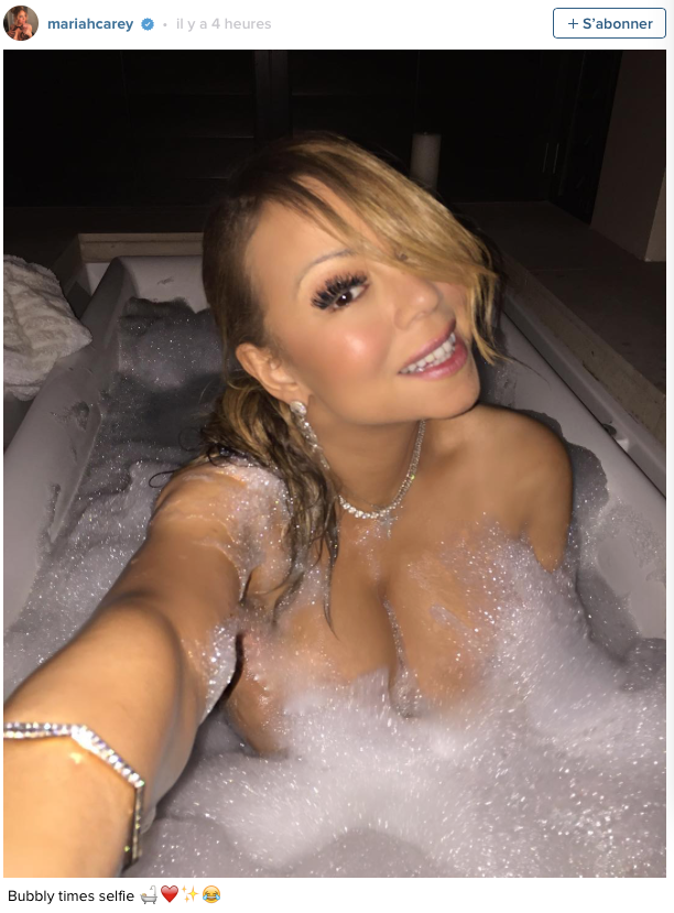 Mariah Carey nue dans son bain sur Instagram