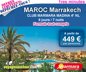 Séjour Marrakech Voyages Auchan - 1ere Minute Club Marmara Madina 4* Prix 449,00 euros