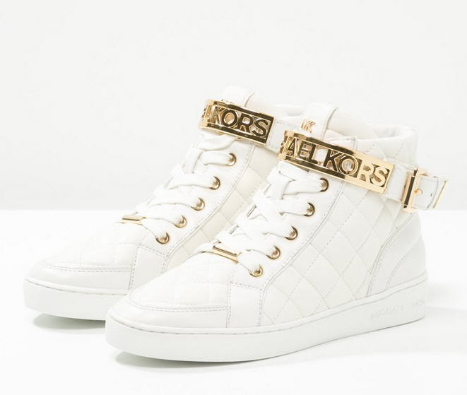 Felix Canvas And Snakeembossed Nubuck Trainer  Michael Kors