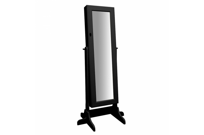 Miroir sur pied avec coffre de rangement noir CENDRILLON - Miroir Declikdeco