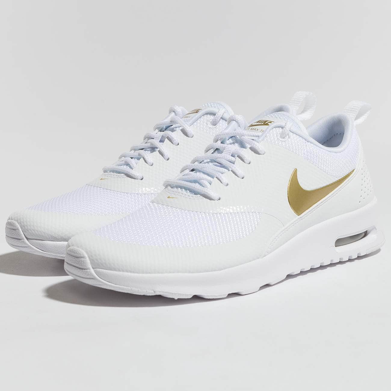 nike air max thea white and gold