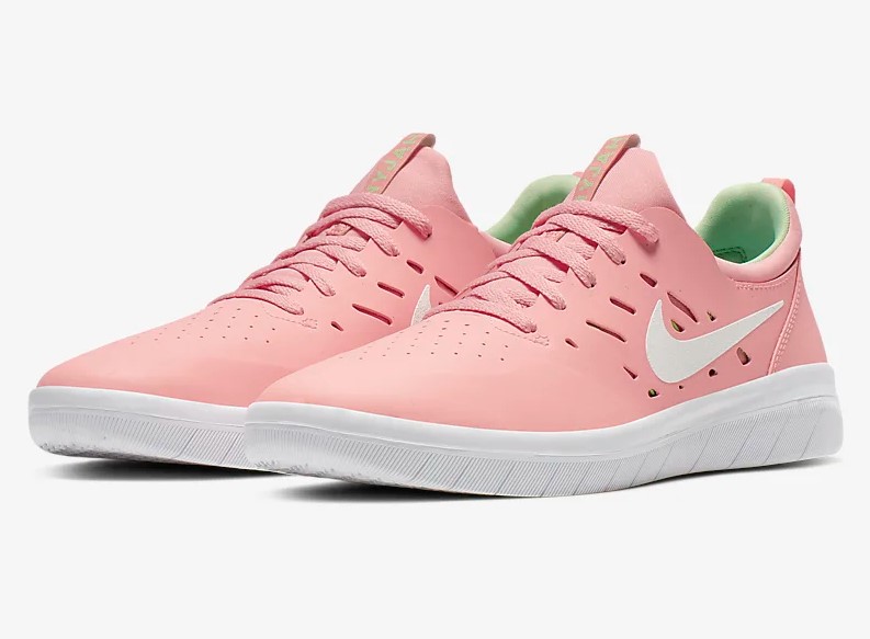 Nike SB NYJAH FREE Baskets basses bleached coral/white/aphid green pour Femme