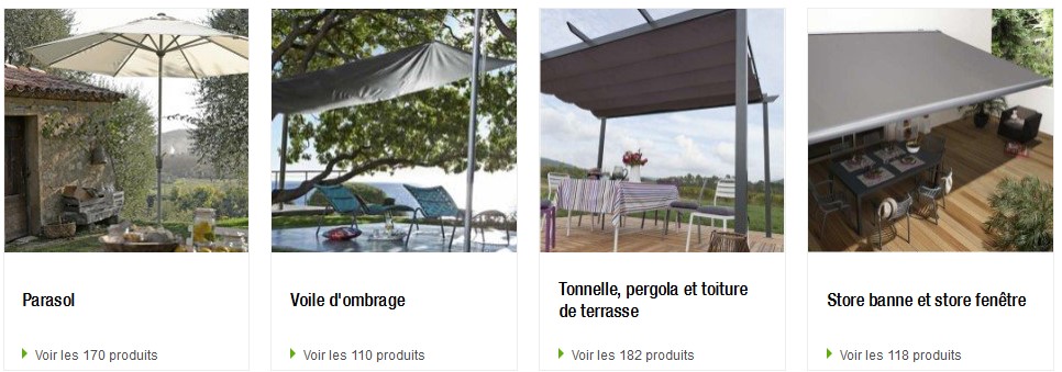 Leroy Merlin -15% de réduction sur les stores, tonnelles, pergolas  et parasols sur  Leroymerlin.fr
