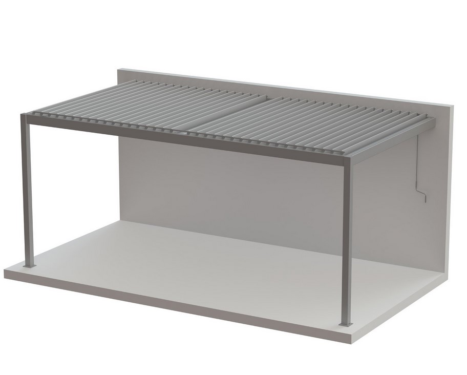 Pergola adossée Cadix aluminium gris anthracite 12 m² - Leroy Merlin