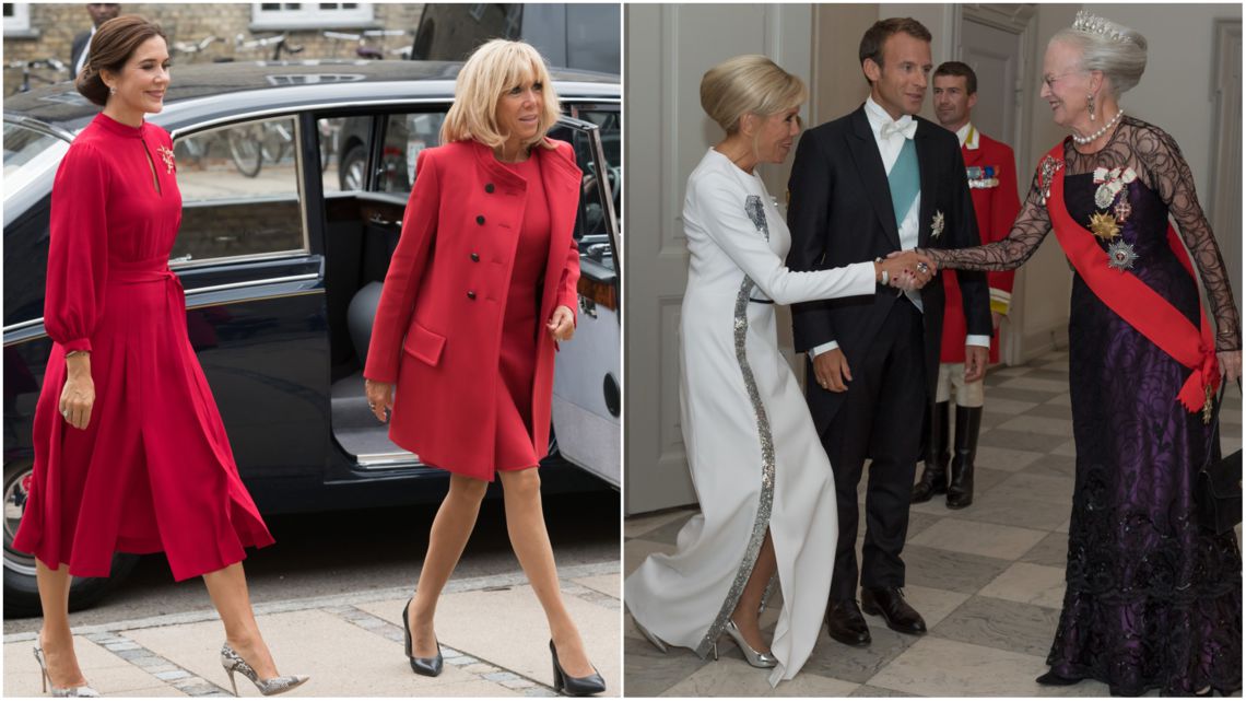 PHOTOS Brigitte Macron en robe très courte ou longue et fendue, elle rayonne au Danemark