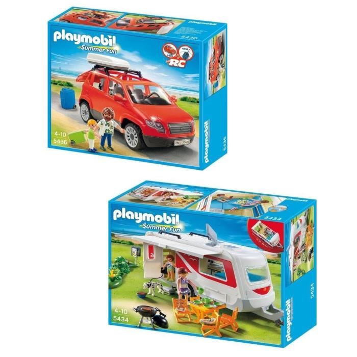 PLAYMOBIL Voiture + Caravane, Jouet Playmobil Cdiscount