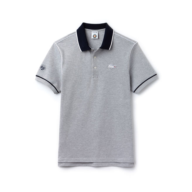 Polo Lacoste SPORT Édition Roland Garros en piqué avec piping