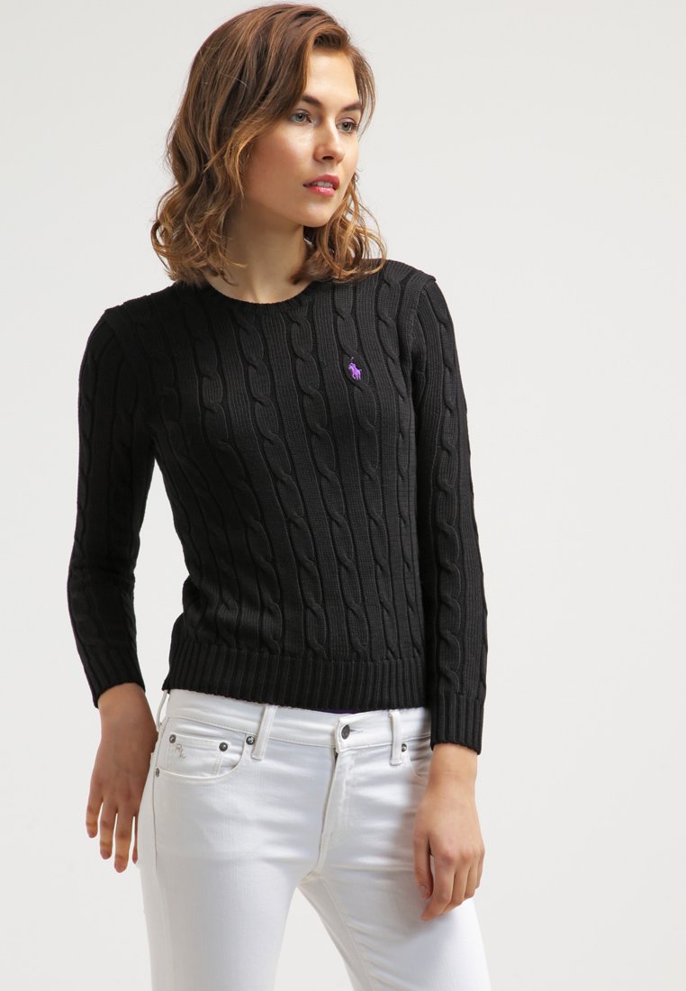 Polo Ralph Lauren JULIANNA Pullover polo black - Pull Femme Zalando