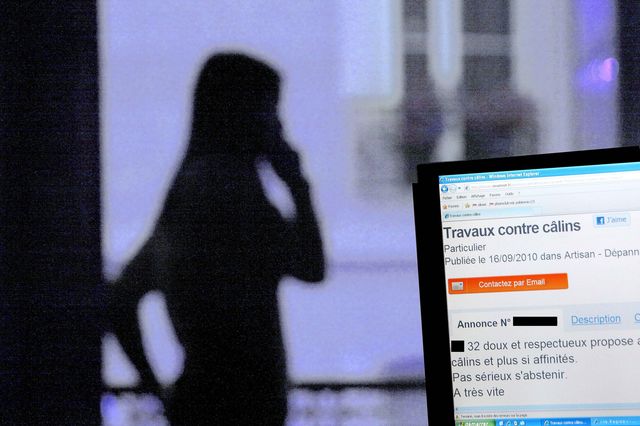 Prostitution sur internet © Maxppp / Olivier Corsan PHOTO PQR LE PARISIEN 
