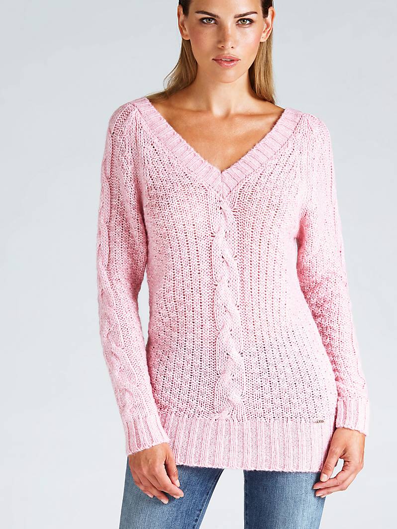 PULL MAILLE TRESSÉE Rose Guess
