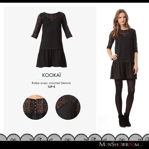 Robe avec crochet Sienna Noir Kookaï - Robe Monshowroom