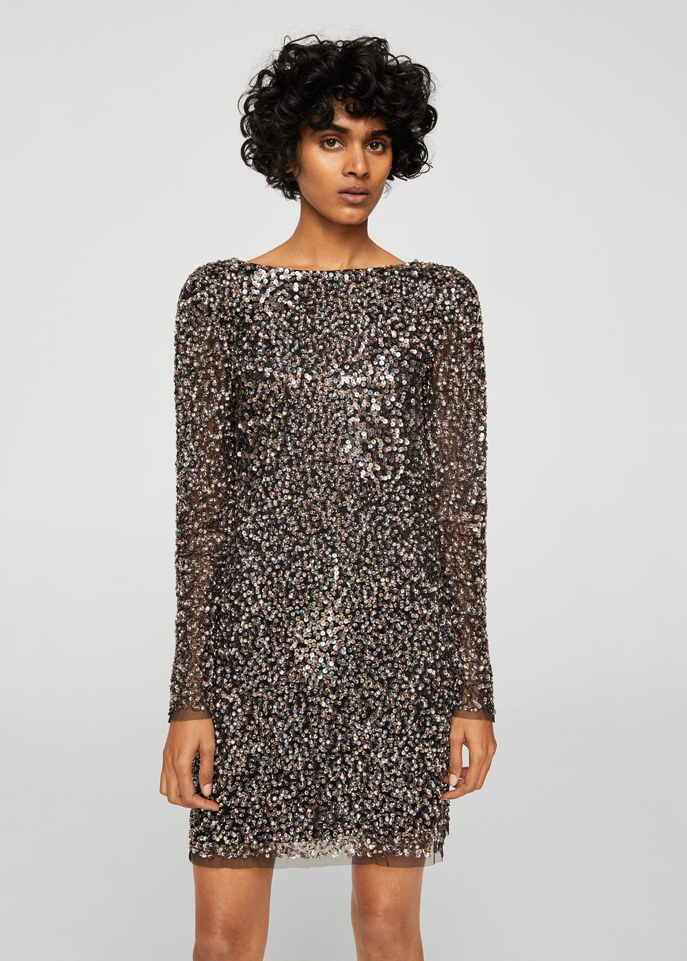 Mango ANAIS Robe brodée sequins