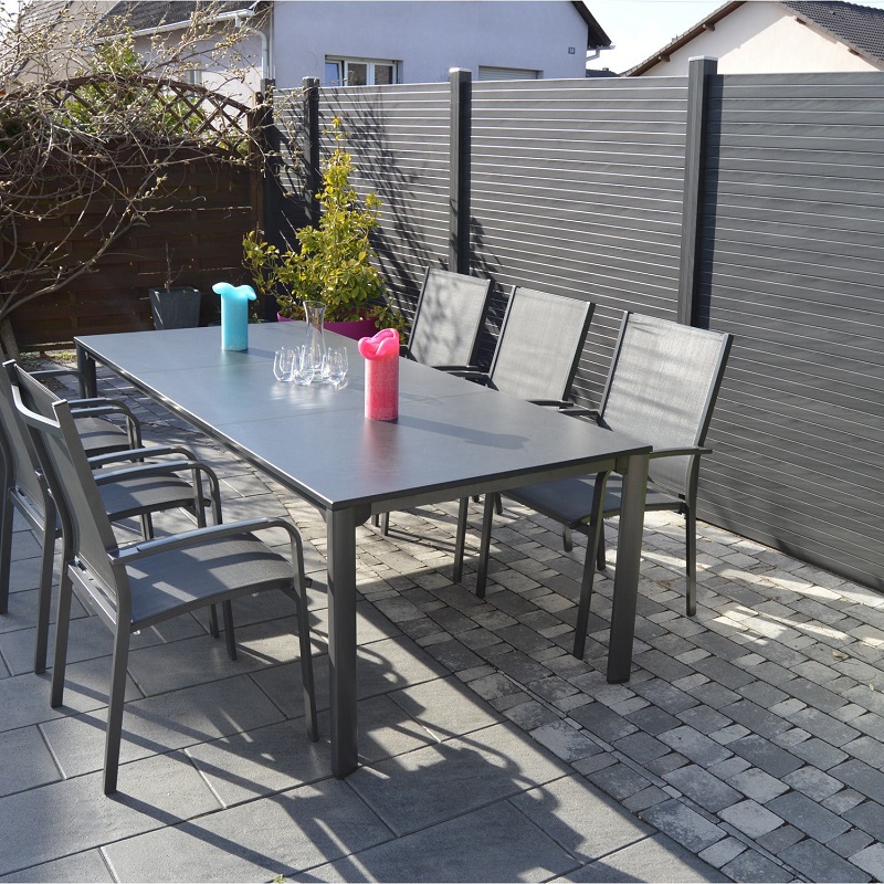 Salon de jardin Puroplan aluminium gris anthracite