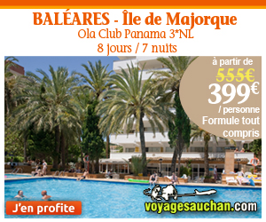 Séjour Majorque Voyages Auchan - Hotel Club Panama 3* NL Prix 399,00 euros