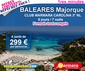 Séjour Baleares Voyages Auchan - 1ere Minute Club Marmara Carolina 3* Prix 299,00 euros