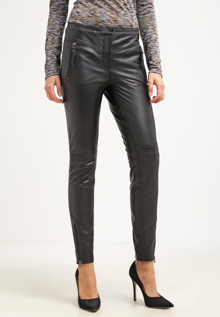 Selected Femme SFMAGGIES Pantalon en cuir black - Pantalon Femme Zalando
