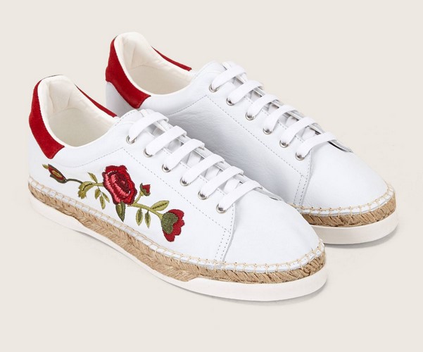 Canal St Martin Lancry Sneakers blanc et rouge - Monshowroom