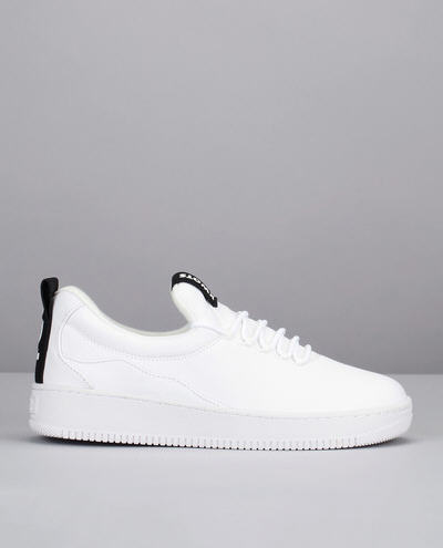 Sneakers blanches bimatière Master Kwots - Baskets Monshowroom