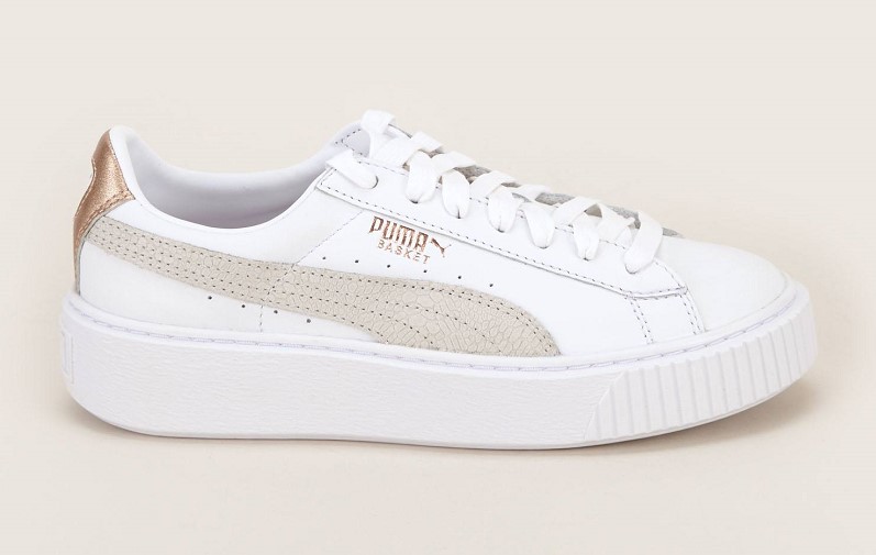 Puma Plateform Euphoria Sneakers en cuir blanc