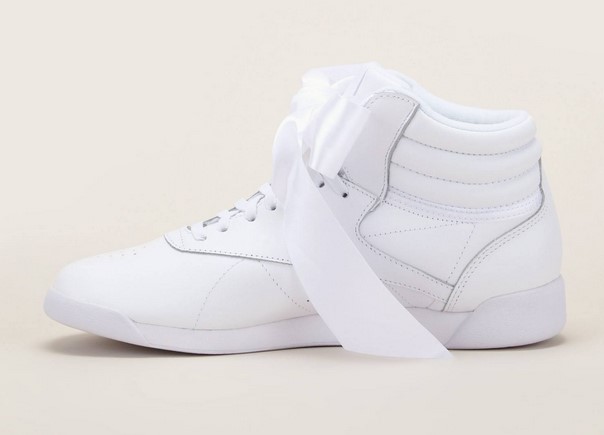 Reebok Hi Satin Bow blanc Sneakers montantes en cuir - Monshowroom
