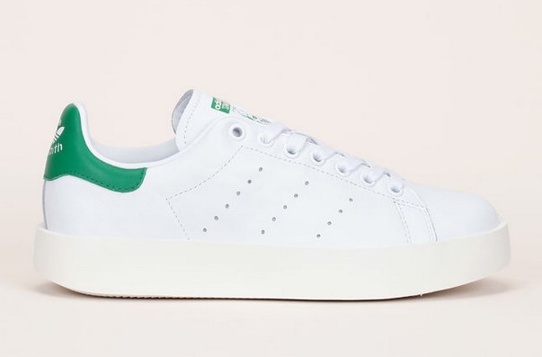 Adidas Originals Stan Smith Bold Sneakers plateformes en cuir blanc détails talon vert 