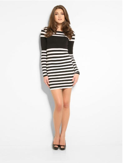 Robe Guess - Striped Bodycon Dress Guess