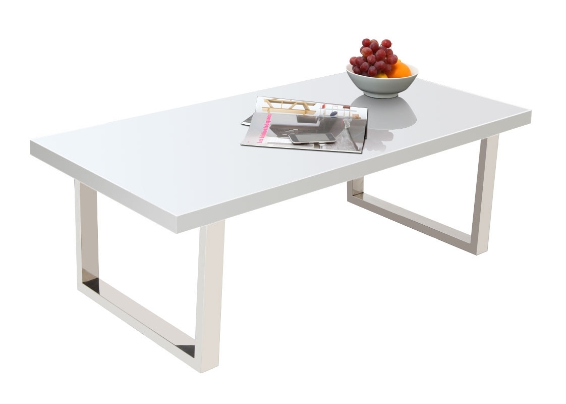 Table basse Miliboo - Table basse design laquée blanche HALIFAX Prix 199,00 Euros