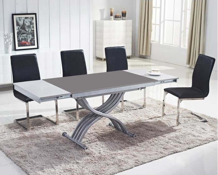 Table basse relevable Reality verre gris