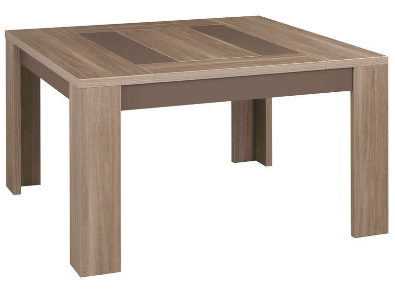 Table carrée 130 cm ATLANTA coloris chêne fusain