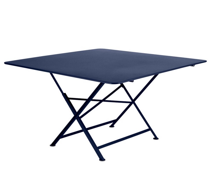 Table carrée pliante Cargo Fermob en acier Bleu abysse