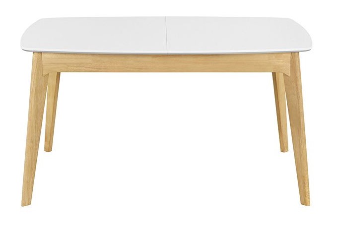 Table extensible scandinave MEENA blanc et bois - Miliboo