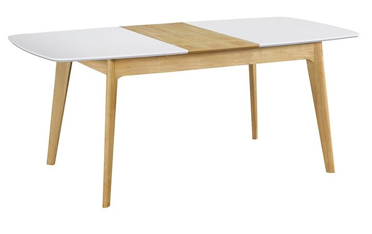Table extensible scandinave MEENA blanc et bois