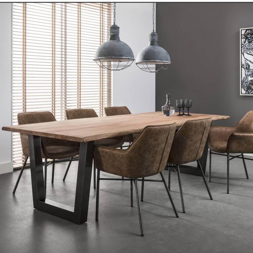 Inside75 Table repas TRAPEZE design acacia massif