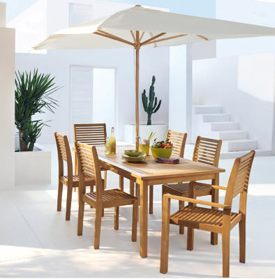 Meubles de Jardin 3Suisses - Table rectangulaire en acacia massif Prix 399,00 Euros