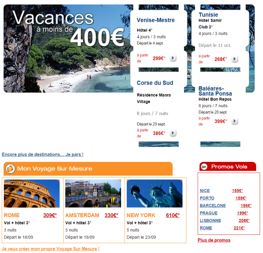 Expedia Vacances à moins de 400 euros - Expedia Voyages pas Cher