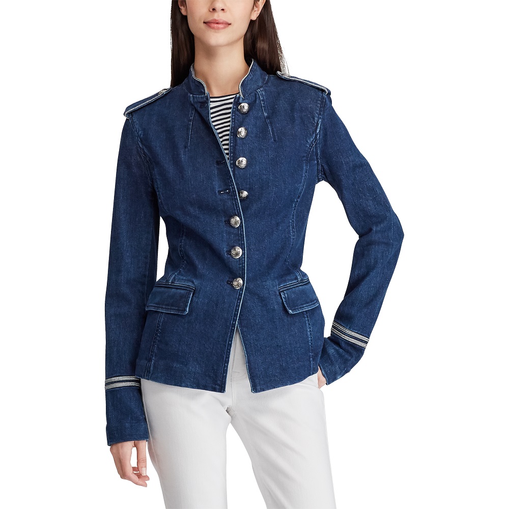 Ralph Lauren Veste d'officier en denim Délavé Bluestar