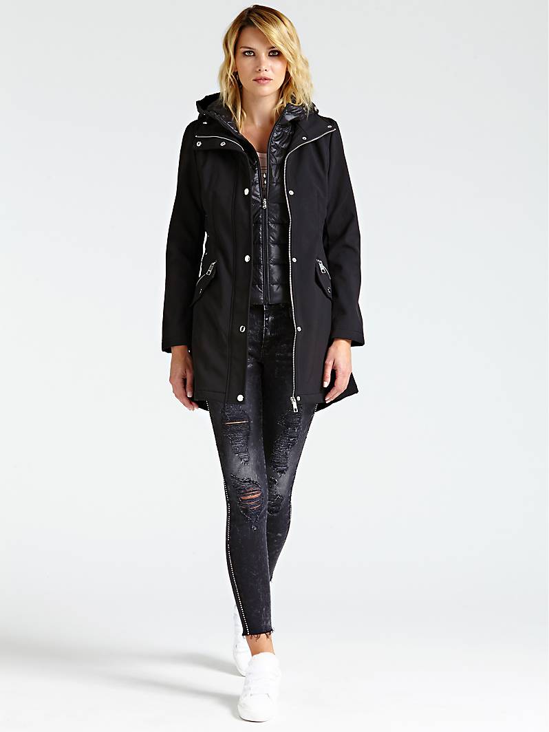 PARKA À CAPUCHE NOIR W84L92WAYY0 Guess - Parka Femme Guess - Iziva.com