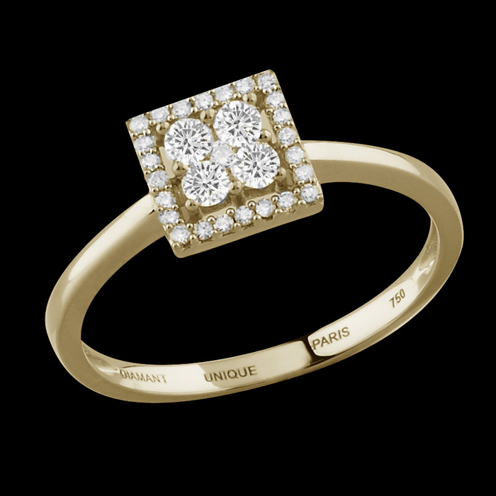 Bague Diamant Unique - Bague Lady Or jaune et diamants 0,30 carat Prix 349,00 Euros