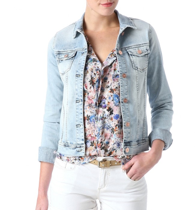 Veste en Jeans Promod - Veste en jean délavé femme