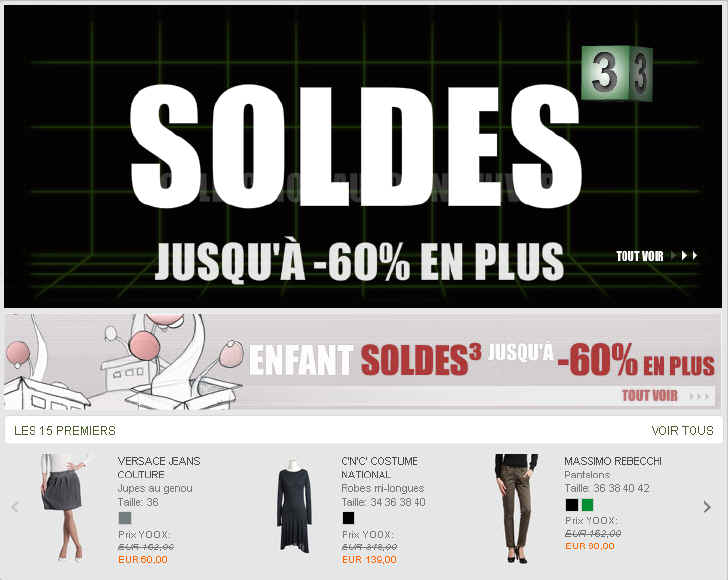 SOLDES Yoox - Soldes Grandes Marques vêtements sur Yoox.com -60% EN PLUS 