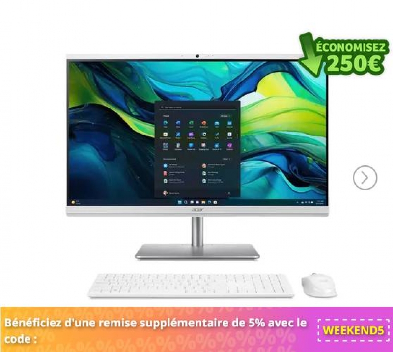 Acer Aspire C 27 Tout-en-un C27-195ES Blanc pas cher - Réduction de 250€ sur l’Acer Store